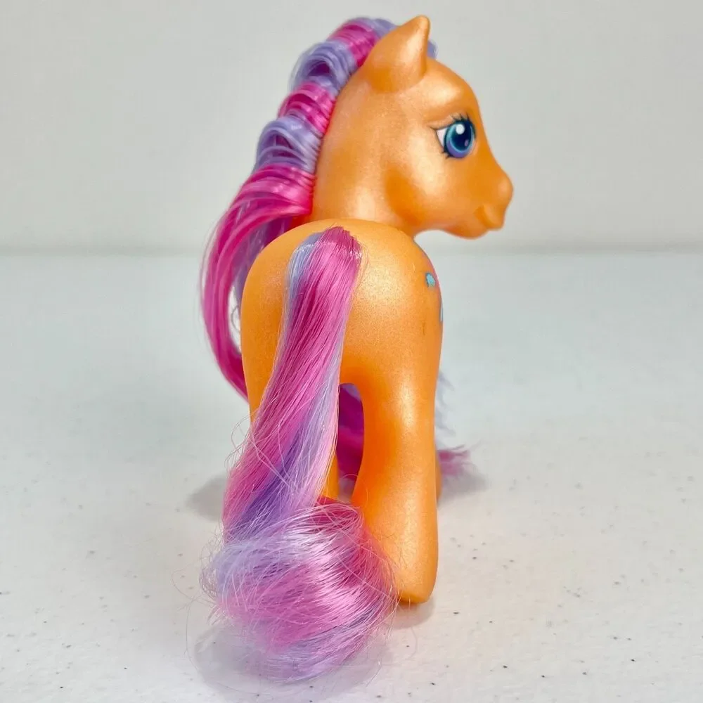VTG G3 My Little Pony Sew-and-So Orange Purple Pink Button Hasbro 2004 - Flaw